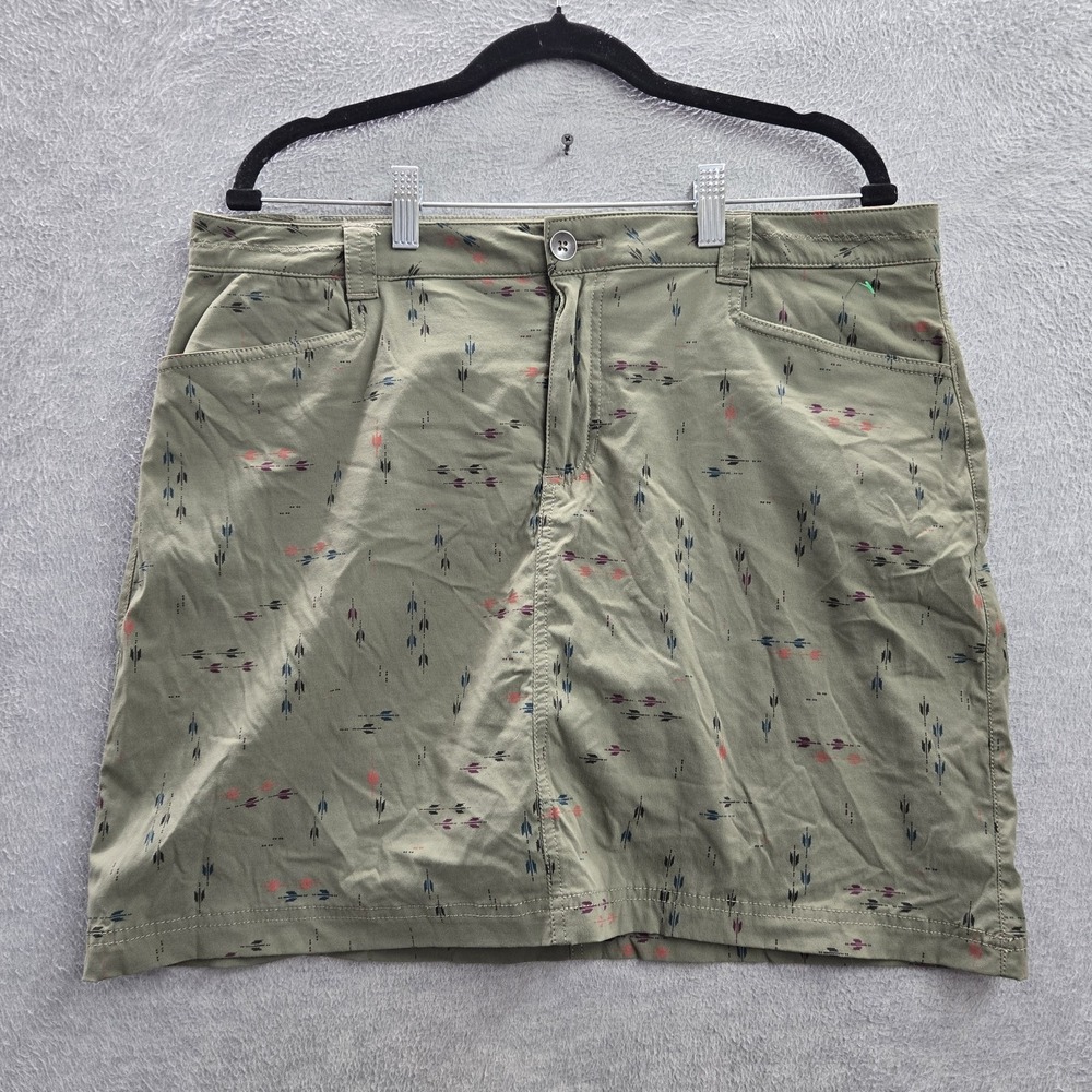 Eddie Bauer Women Skirt 14 Green Skort Nylon Travex Outdoor Hiking